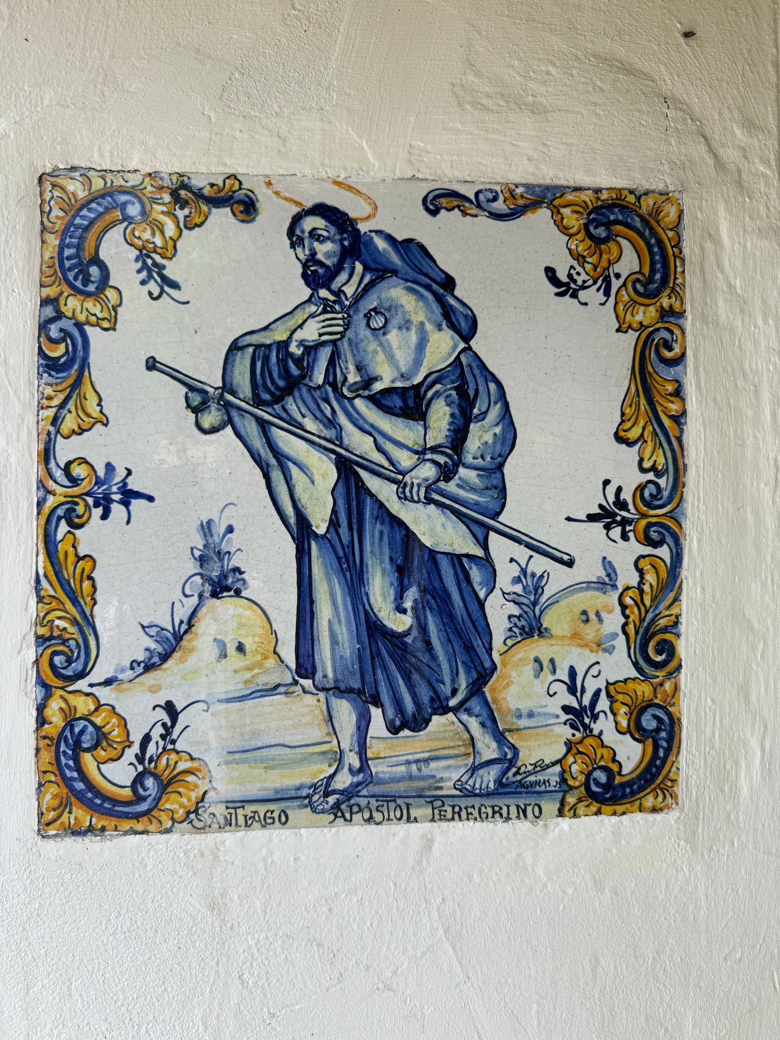 Santiago Apóstol Peregrino — painted tile