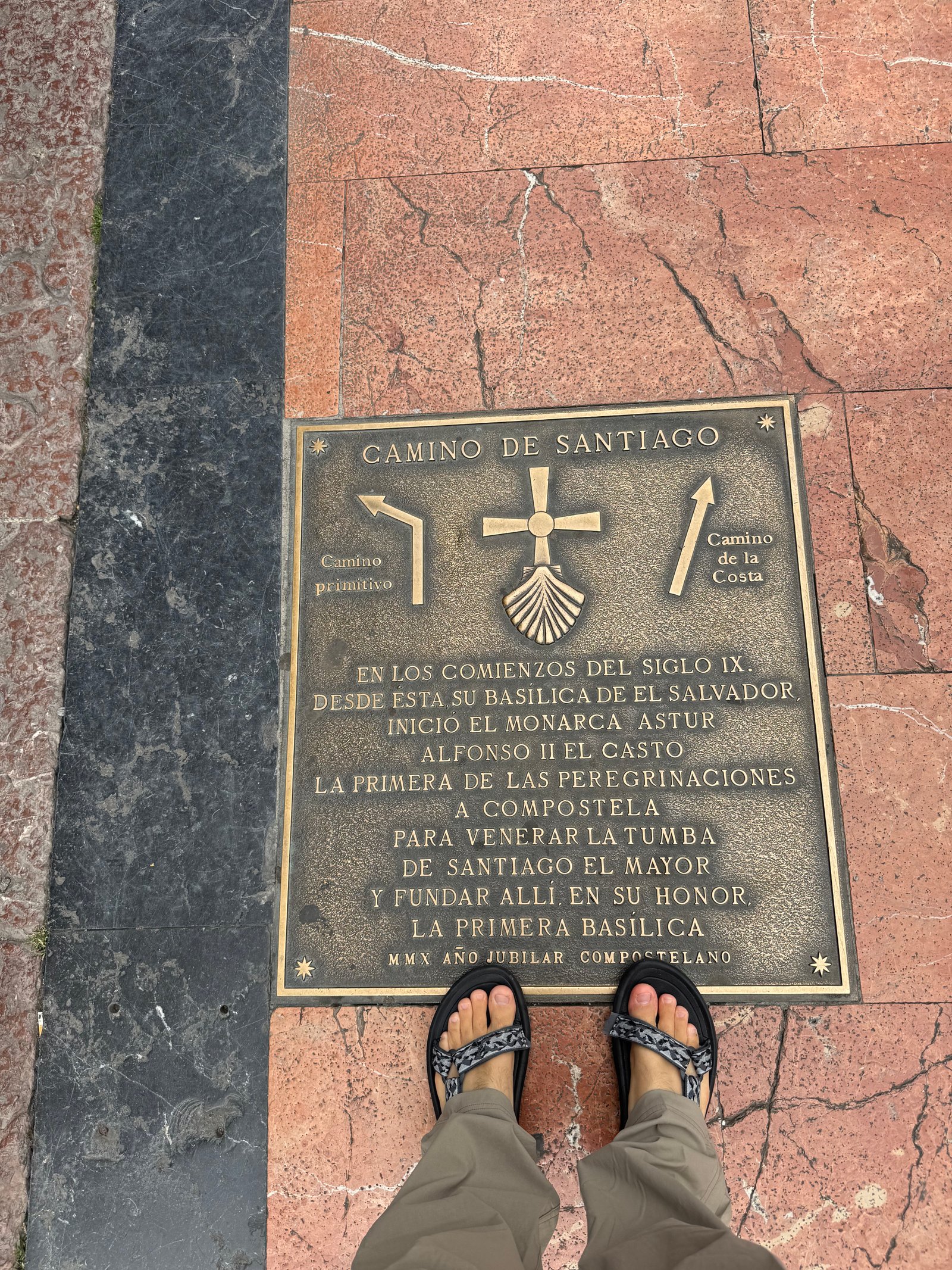 Camino de Santiago bronze plaque