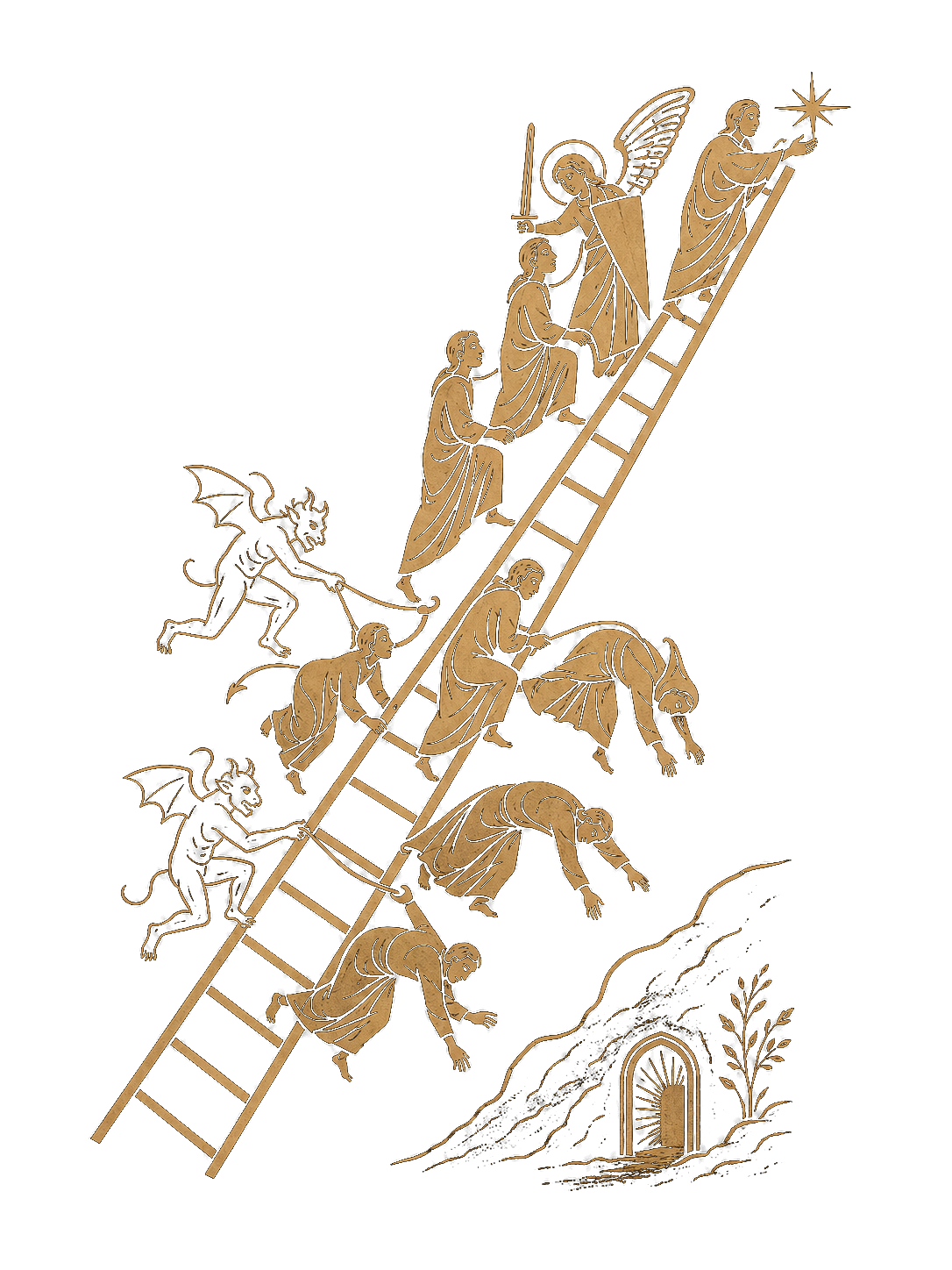 The ladder — climbing toward the light, falling toward the dark